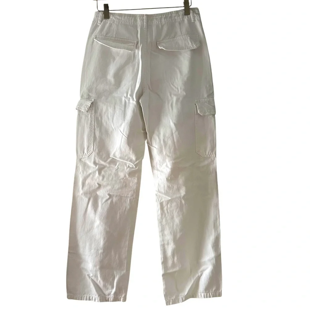 Zara Straight Leg Cotton Cargo Pants - Picture 3 of 13